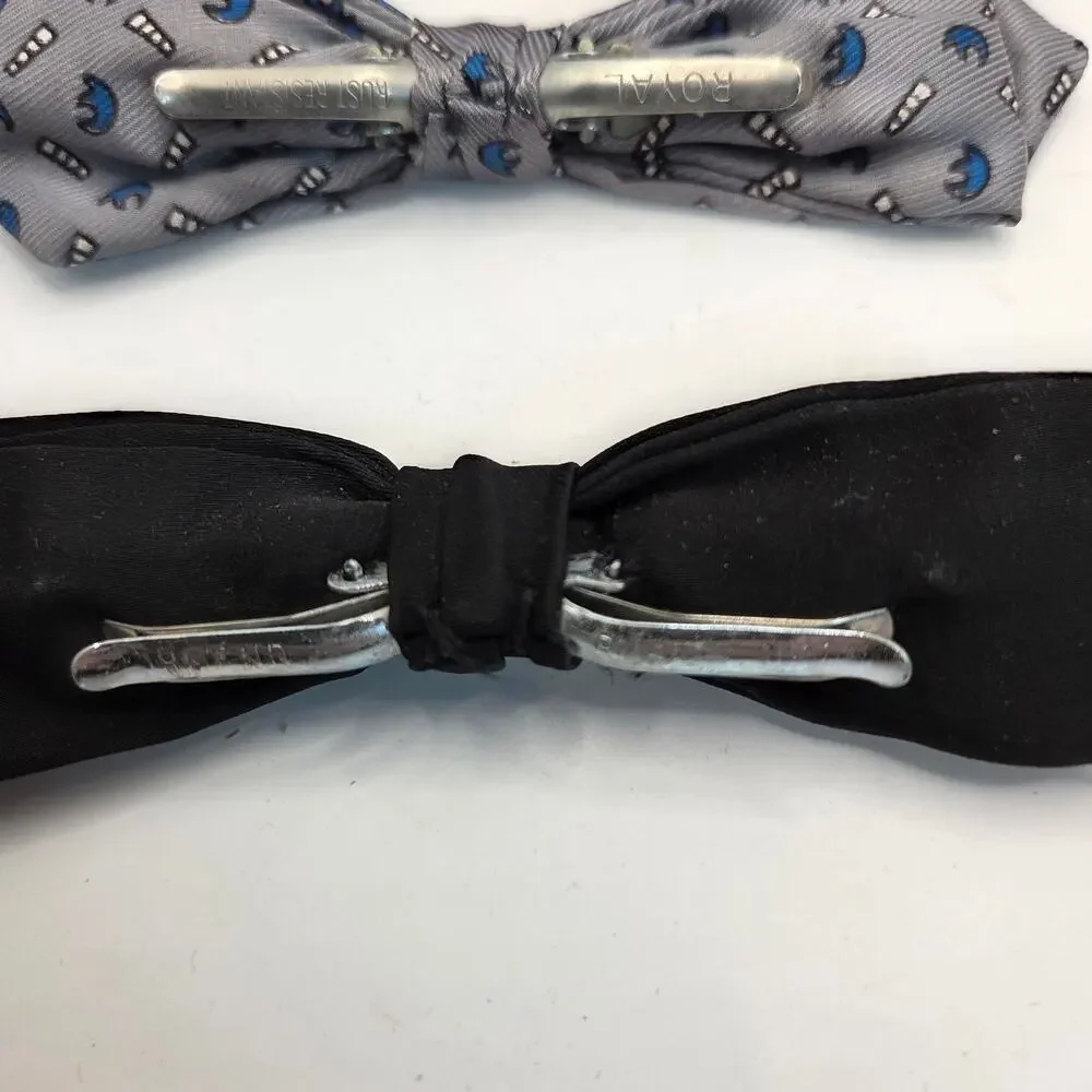 Vintage 1950s–70s Boys Clip-On Bow Tie Lot of 7 Royal Ormond Beau Clip